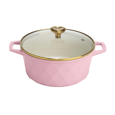 Paris Hilton 2.5 Quart Ceramic Nonstick Cast Aluminum Dutch Oven, Pink