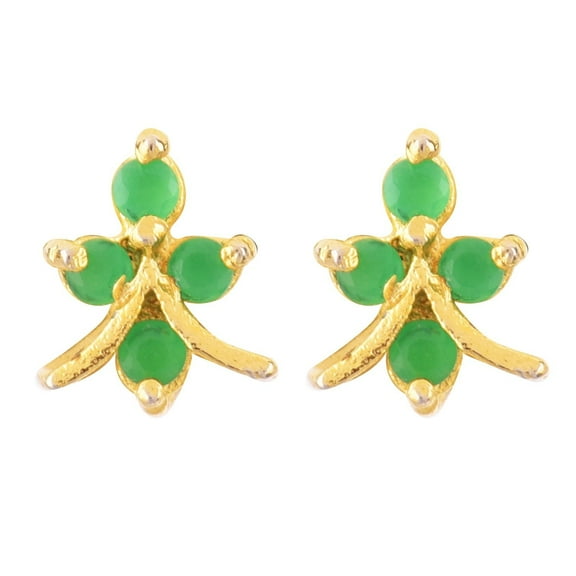 Efulgenz Indian Jewelry Cubic Zirconia CZ Small Stud Earring for Women and - Green