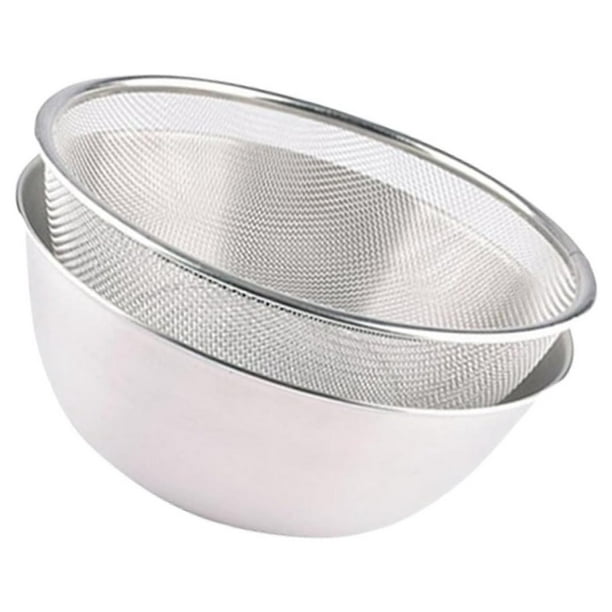 Juego de Colador de Cocina de Acero Inoxidable con Cesta y Bol para Lavar Fácilmente Frutas, Verduras y Arroz. Utensilio de Cocina.