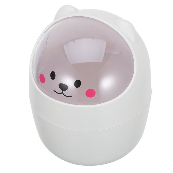 Plastic Mini Wastebasket Trash Can with Swing Lid, Small Desktop Garbage Bin for Home, Office, Kitchen, Desk Trash Can with Lid