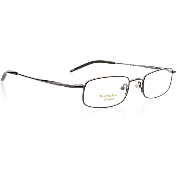Optical Eyewear - Rectangle Shape, Metal Full Rim Frame - Prescription Eyeglasses RX, Charcol Gunmetal