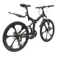thumbnail image 3 of 26" 21-Speeds Folding Mountain Bike City Bicycle for Adult, Height Adjustable Disc Brake, Black, 3 of 10