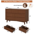 thumbnail image 6 of Blotout Solid Wood Dresser for Bedroom, 55"W x 33"H Mid Century Modern 7 Drawer Dresser with Charging Station, Handleless Wood Chest of Drawers for Living Room Entryway Hallway, 6 of 10