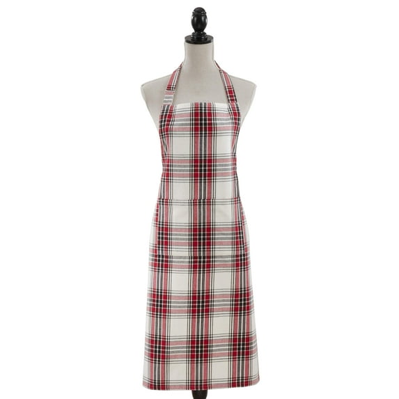 Fennco Styles Ferme Plaid Collection Classic 100% Pure Cotton Apron 24 x 36 Inch