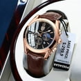 thumbnail image 3 of Poedagar Luxury men watch top brand business waterproof luminous date chronograph quartz leather men's watches Relogio Masculino, 3 of 10