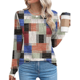thumbnail image 4 of SOMER Womens Long Sleeve Shirts Pleated Blouse Business Casual Dressy Work Tops Crew Neck 2025 Fall Fashion Trendy Clothes, 4 of 7