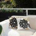thumbnail image 3 of Black Brown Flower Pillow Covers 18x18 Inch Set of 4 White Grey Colored Throw Pillows Outdoor Waterproof Decor for Living Room Sofa Patio Funiture Garden Floral Linen Cushion Case 008C, 3 of 6