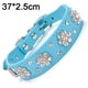 thumbnail image 2 of Collar para perro con diamantes de imitación y flores incrustadas con diamantes de cristal brillantes de cuero, 2 of 5