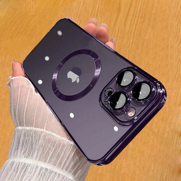 TECH CIRCLE Magnetic Clear Case for iPhone 15 Pro with Camera Lens Protector Plating Luxury Case Compatible with MagSafe Soft TPU Shockproof Protective Phone Case for iPhone 15 Pro,Purple