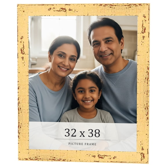 32x38 Frame Yellow Real Wood Picture Frame Width 1.25 inches | Interior Frame Depth 0.5 inches |
