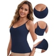 thumbnail image 3 of DARING DIVA Women's V Neck Camisole Tops with Spaghetti Straps S Dark Blue, 3 of 6