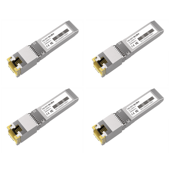 4X 10G SFP+ Module 10GbE Copper SFP Modules Optical Port Turn to RJ45 Ethernet Port Gigabit 1000M Transceiver Module