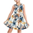 thumbnail image 2 of TGSLY Girls Summer Princess Dresses Cute Flower Printed Sleeveless Suspender Flared Skater Dress Loose Flowy Swing Beach Vacation Sundress with Pockets Multicolor#41 9 Years, 2 of 9