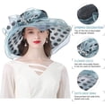 thumbnail image 2 of Organza Church Hats for Women,Big Brim Sun Hats,Fascinator Bridal Tea Party Wedding Hat, 2 of 6
