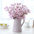 thumbnail image 3 of HEVIRGO 7PCS Artificial Flower Fade Resistant No Watering Non-withered Long Branch Faux Peach Flower Floral Arrangement Plum Blossom Faux Silk Flower Wedding Decor,Pink & Purple, 3 of 8