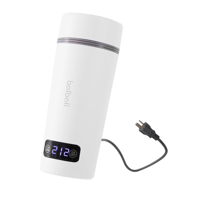 Hervidor de viaje Balbali de doble voltaje 350 ml 100-250 V blanco