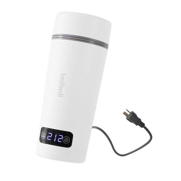 Hervidor de viaje Balbali de doble voltaje 350 ml 100-250 V blanco