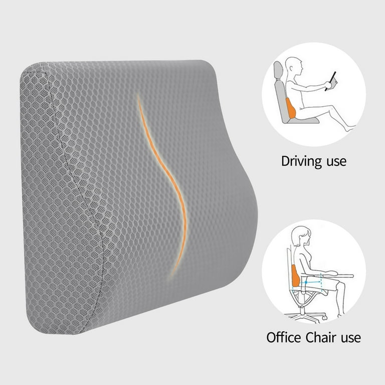 SEG Direct Lumbar Support Pillow for Office Chair, Ergonomic Pillow with  Heating and Vibrating Functions, Back Support for Back Pain Relief, Memory