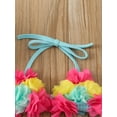 thumbnail image 6 of Infant Baby Girl Flower Swimsuit 3Pcs Halter Triangle Tops Ruffle Bottoms Sun Hat Bikini Set Bathing Suit Swimwear 6M 12M 18M 24M, 6 of 10