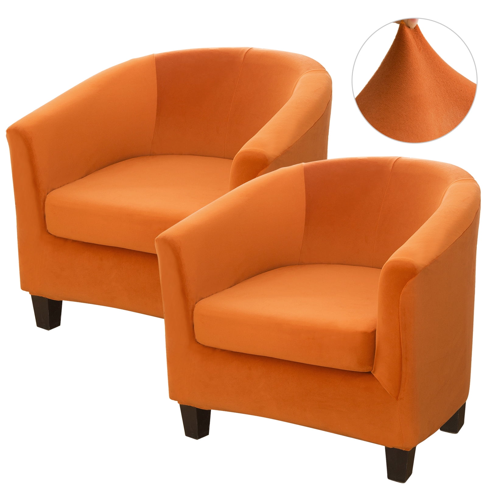 CJC Club Chair Covers, 2Piece Velvet Tub Chair Slipcover, Armchair