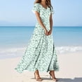thumbnail image 2 of WRKEKC Summer Casual Dresses for Women, Floral Dress for Women, Womne's Trendy Casual Floral Printed Slim Casual Short Sleeve V-Neck Maxi Dress, 2 of 4