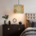 thumbnail image 5 of Mexican Talavera Linen Drum Lampshades Floral Tile Set Blue Terracotta Beige Tones 13"x13"x10" Light Shade for Table Lamps Floor Lamp Shades Lampshade Replacement Assembly Required, 5 of 8