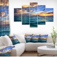 thumbnail image 1 of Plage Tropicale Exotique au Coucher du Soleil - Art Moderne sur Toile, 1 of 3
