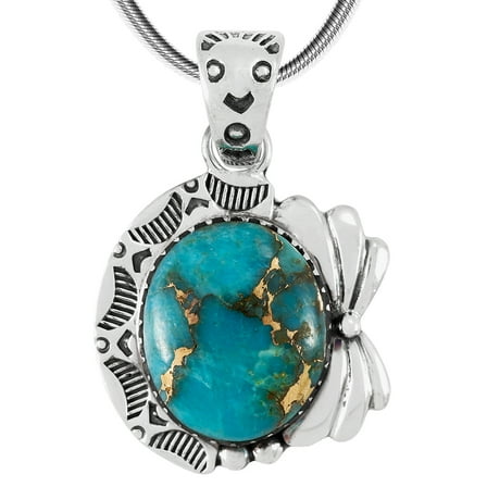 Matrix Turquoise Jewelry Necklace for Women Sterling Silver 925 | Turquoise Network | P3340-C84-SST20