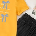 thumbnail image 4 of ITSAME Girls Outfit Set, Crewneck Bow Printed T-Shirt and Leggings Kids Fashion Comfortable Set 2-Piece Orange Size 2-3T, 4 of 5