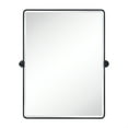 TEHOME Farmhouse Pivot Rectangle Bathroom Mirror Black Metal Framed ...