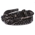 thumbnail image 2 of Cowboy Cowgirl Western Skull Rhinestone Bling Leather Belt for Men and Women, 2 of 4