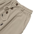 thumbnail image 6 of JAJAHO Men's Linen Straight Leg Casual Beach Pants Joggers Drawstring Elastic Waist Solid Color Summer Breathable Loungewear Bottoms Cozy Trousers, 6 of 8