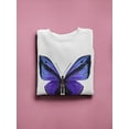 thumbnail image 3 of Colored Blue Butterfly  Sweatshirt Women -Image by Shutterstock, Female 5X-Large, 3 of 4
