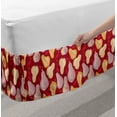 thumbnail image 2 of Fruit Art Bed Skirt, Pears and Leaves in Abstract Design Watercolor Art Paint Print, Elastic Bedskirt Dust Ruffle Wrap Around for Bedding Decor, 4 Sizes, Raspberry and Multicolor, by Ambesonne, 2 of 2