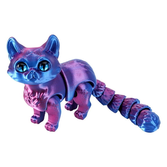 ZMKIAG Articulated 3D Printed Cat Model with Flexible Joints and Realistic Posing, Stress Relief Toys and Animal Themed Desktop Pet Decor with Premium Printing Technology for Collectors