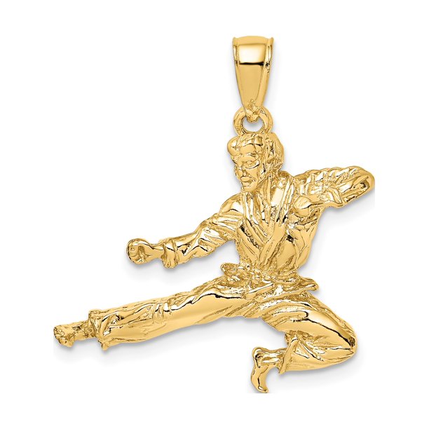 Jewelry by Sweet Pea JbSP 14k 3D Karate Man Pendant 14k Yellow
