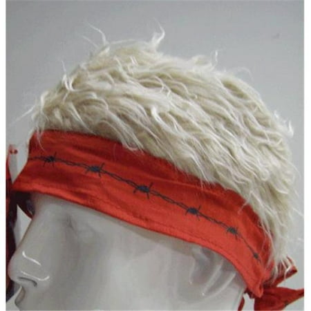 Teeth  Red Barbed Wire Bandana with Blonde Hair