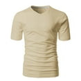 thumbnail image 3 of H2H Mens Basic Fashion V-neck T-shirst SAND US XL/ASIA 2XL (CMTTS0197), 3 of 6