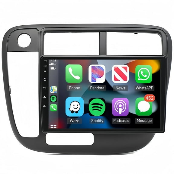 Guwzn Car Stereo Radio for Honda Civic 1996-2001 9" Touchscreen 2 32G Vehicle GPS Navigation Wireless CarPlay Android Auto