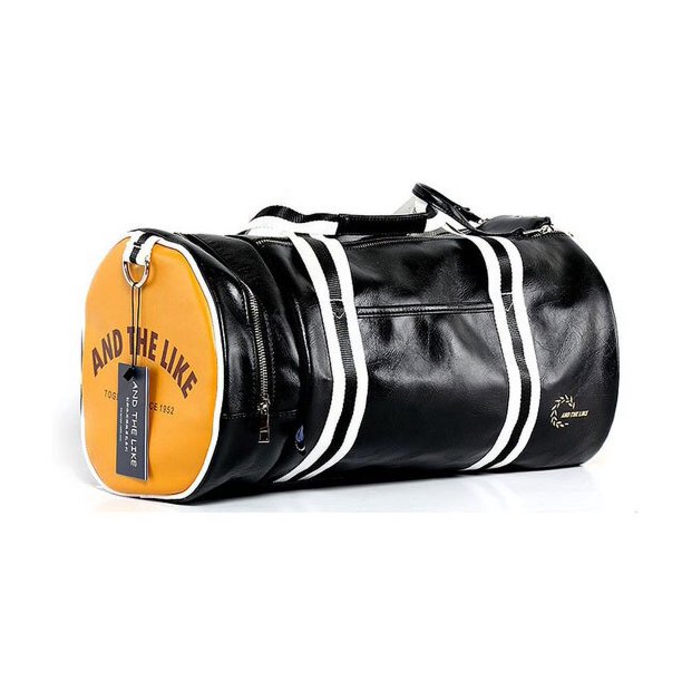 Bolsa deportiva de gimnasio para hombre y mujer, bolso de hombro con bolsillo de almacenamiento para zapatos, bolso de viaje de cuero impermeable para entrenamiento físico Fivean unisex