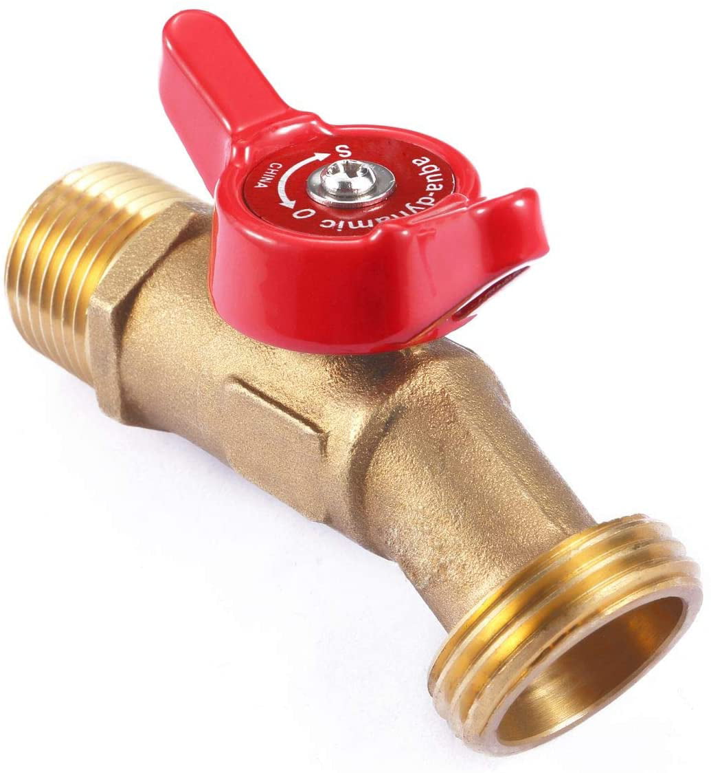 1/2" 3/4" Brass Hose Tap Connector Threaded Valves Water Splitter Adapter 