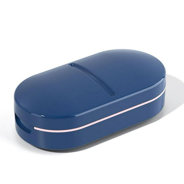HLONK Pill Cutter For Small Pills Tablet Storage Splitter Guard Case with 2Color