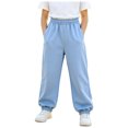 thumbnail image 3 of felwors Girls Joggers, Comfy French Terry Sweatpants for Girls, Kids Joggers Girls, Lounge Sweat Pants, 3 of 5