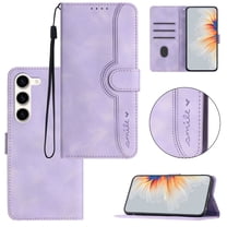 Wallet Case for Samsung S23, [RFID Blocking][Kickstand][Magnetic Closure] Flip Folio Wallet Case PU Leather Card Slots and Detachable Hand Strap Phone Case for Samsung Galaxy S23, Purple