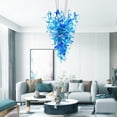 thumbnail image 3 of Hand Blown Glass Chandelier Modern Luxury Chandeliers Ceiling Lights Fixtures Hanging Pendant Lights Flush Mount Lights Luminating Your Indoor Room Kitchen Island (Customizable Size& Color), 3 of 8