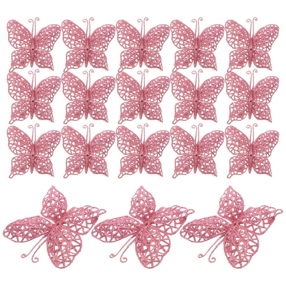WORGEOUS  36 Pcs Gold Butterfly Christmas Tree Decoration Wedding Scene Balloons Decorations Pink