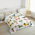 thumbnail image 3 of Manfei Dog Animals Bedding Comforter Set,Dachshund Printed Twin Comforter Sets,Tropical Botanical Monstera Bedding Set For Boys,Luxury Bedroom Decor Reversible,2pcs, 3 of 8