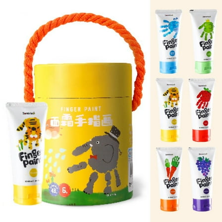 Washable Finger Paints for Toddlers, 10 Colors Large Capacity (2.1fl oz), Non Toxic Baby Paint for Hand and Feet, Safe Art Supplies, Preschool Learning Gifts for Kids Age 2 
