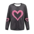 thumbnail image 3 of Vetsdori Womens Valentine Sweatshirts Pullover Shirts Crew Neck Valentine's Days Winter Holiday Sweatshirts for Women Love Heart, 3 of 4
