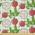 thumbnail image 2 of Ambesonne Vegetable Fabric by the Yard Microfiber, Fresh Farm Products, 1 Yard, Dark Coral Fern Green, 2 of 4
